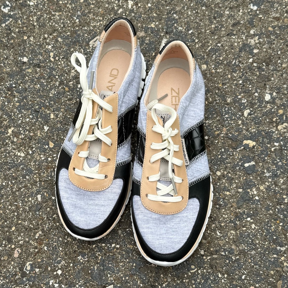 NEW Cole Haan Gray and Black Sneakers Retro-Inspired Casual